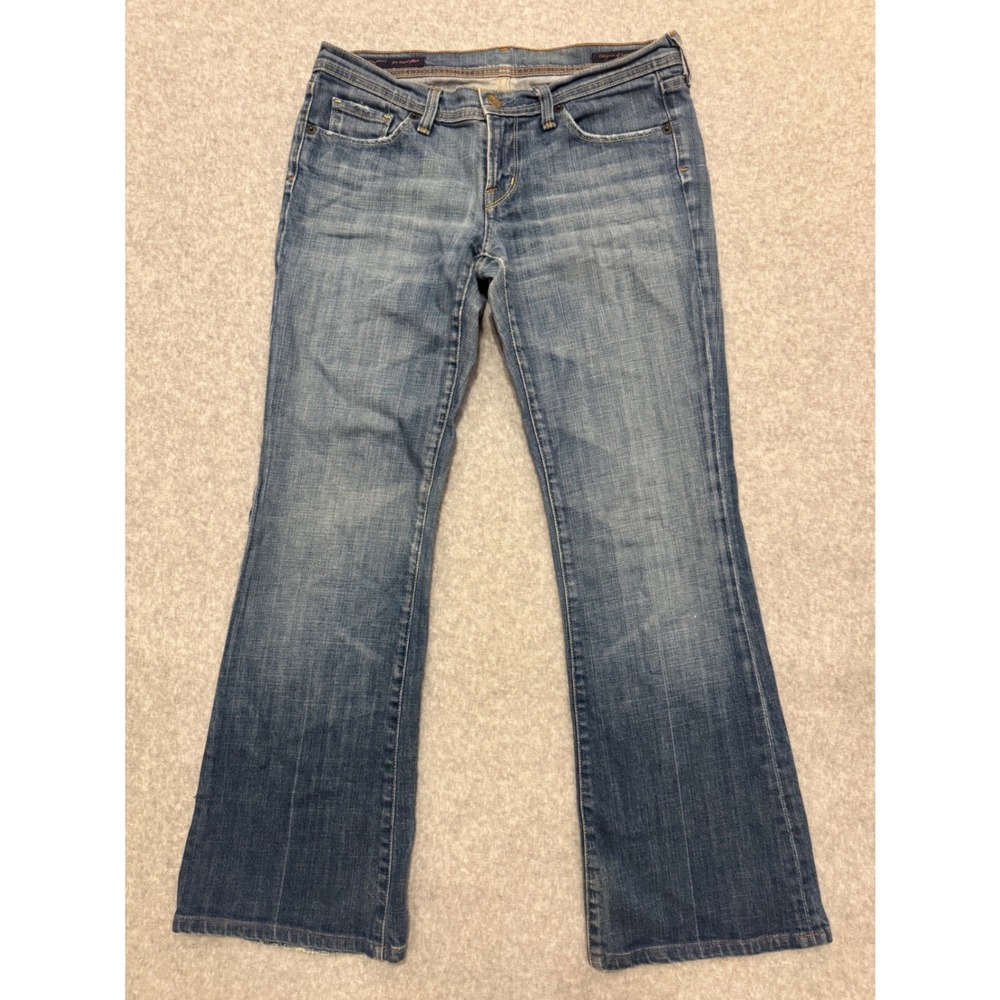 Citizens of Humanity Naomi Low Waist Flair Jeans Blue Stretch Denim Size 30 USA